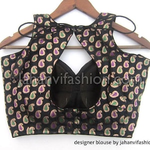 Made To Order Saree blouse with leaf pattern different colors Sari Blouse Saree Top Sari Top Women, Designer Saree Blouse women