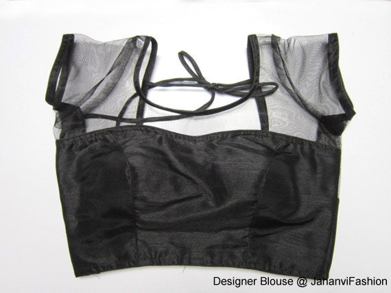 transparent black blouse