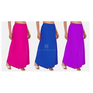 Pure Cotton Petticoat Skirt for Saree, Readymade Long Inskirt, Comfortable Daily Wear Skirt, Standard Size 32-38 Waist, Premium Quality USA