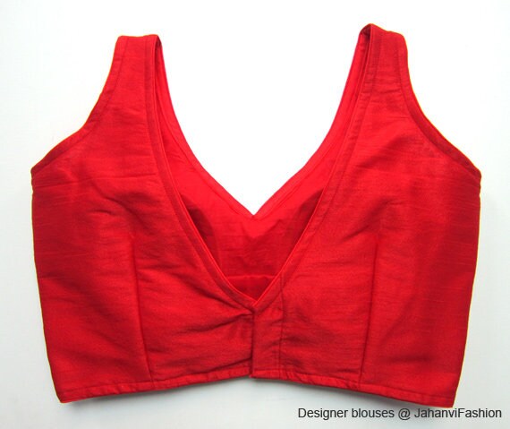 V-neck Readymade Saree Blouse Sleeveless Princess Cut - Etsy