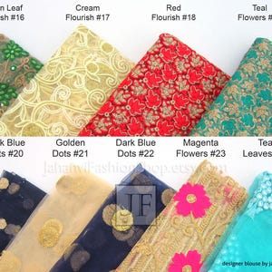 Embroidery Sari Blouse: Golden V Neck - For Bridal Saree, Princess Cut, Padded image 5