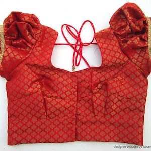 Puff Sleeve Made To Order Saree Blouse - Front Hook without padded Sari Top Women