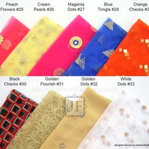 Embroidery Sari Blouse: Golden V Neck - For Bridal Saree, Princess Cut, Padded image 6