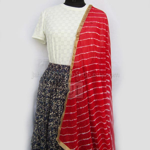 Traditional Indian Leheriya Dupatta, Striped Chiffon Wedding Scarf, Ethnic Lehenga Wrap, Soft Lightweight Scarf, Colorful Boho Stole Women