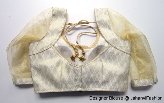 golden and silver blouse designs