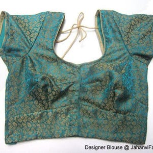 camicetta di seta broccato / camicetta indiana pronta all&#39;uso con camicetta tradizionale in broccato camicetta sari camicetta indiana sari, camicetta sari cucita