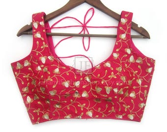 Embroidery Saree Blouse: Designer Sari Top for Women Made To Order