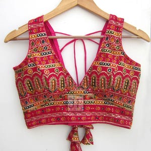 Sabyasachi V-Neck Saree Blouse, Rayon Printed Made To Order Blouse, Stitched Designer Blouse for Special Occasions