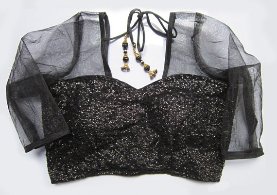 black glitter blouse