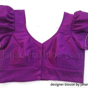 Saree-blouse met pofmouwen op bestelling | Designer Saree-blouse dames | Saree-blouse voor bruiloft, gestikte sareeblouse | Indiase sari-blouse