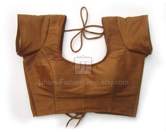Designer Round Neck Saree Blouse: Made to Order Sari Top