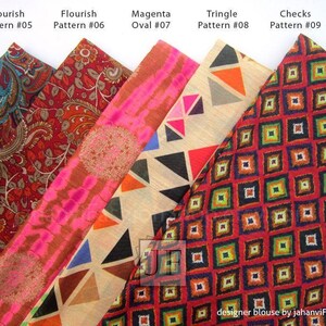 Multicolor Silk Saree Blouse: Backless, Boat Neck, Custom Fit image 4