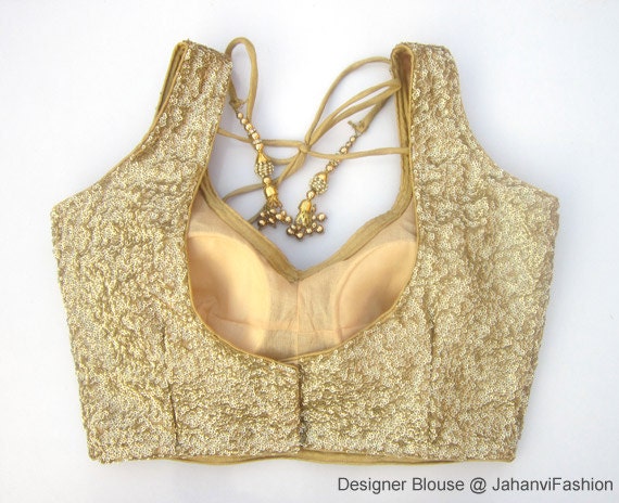 golden and silver blouse designs