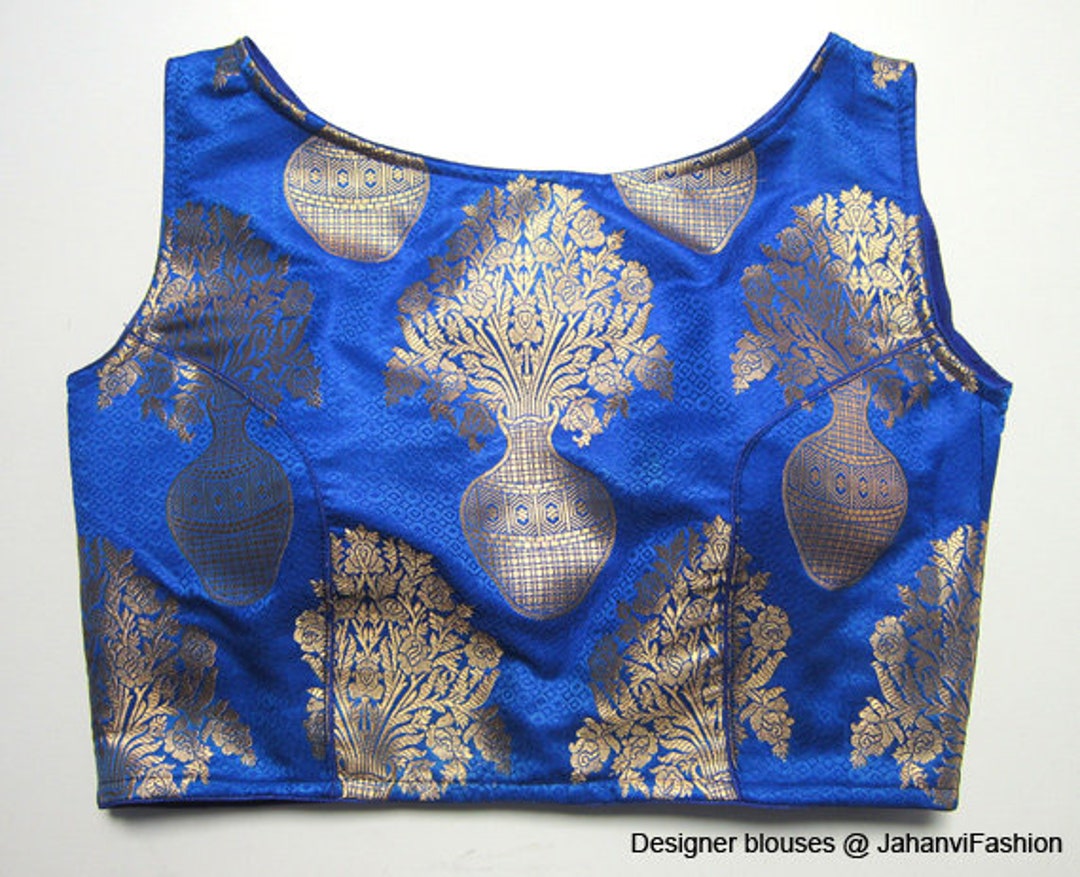 Readymade Brocade_boat Neck Brocade Blouse in Different Design Etsy