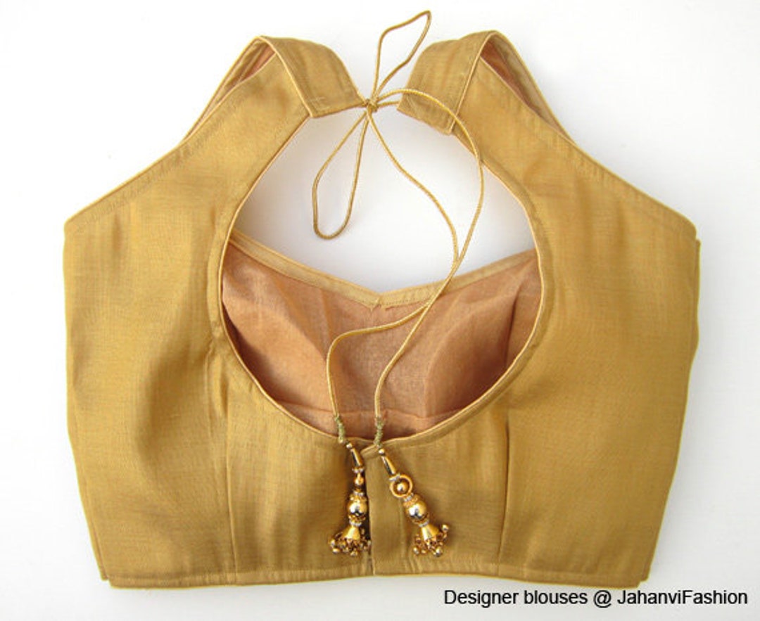 golden and silver blouse designs