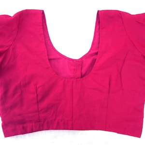 Cotton Terry Rubbia Traditional Saree Blouse | Made To Order Sari Blouse Saree Top Sari Top for Women - Buy 3 Get 1 Free