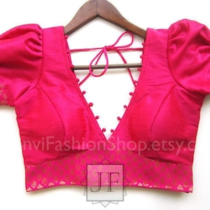 Designer V Neck Made To Order Saree blouse, designer Saree blouse women Indian Saree blouse stitched Saree blouse - customization available