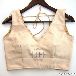 Made To Order Saree Blouse, Golden Saree blouse, V Neck Saree blouse, Stitched Saree Blouse, Designer Saree Blouse women, gold blouse,