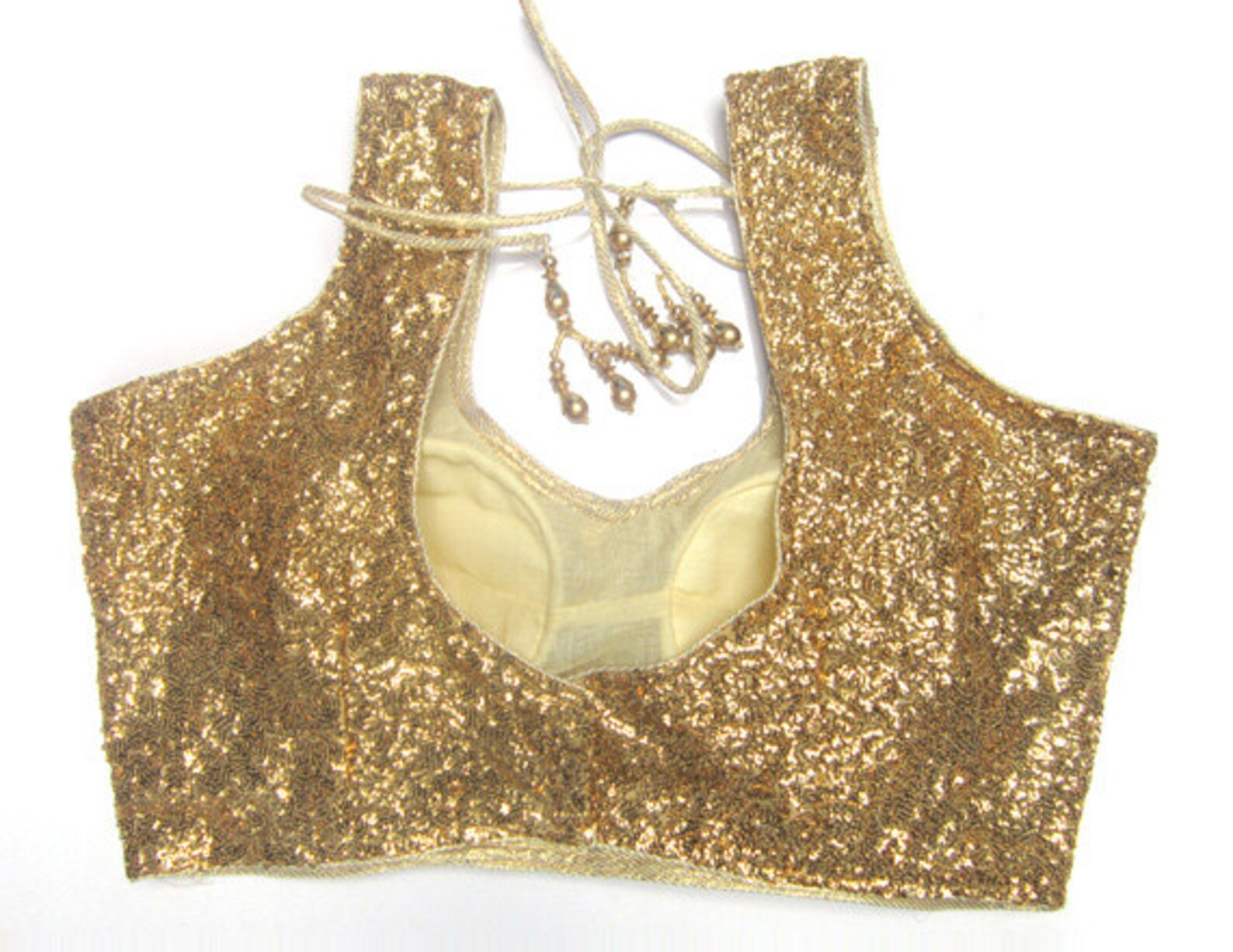 Readymade Glitter Sequin Sleeveless Saree Blouse Golden Silver Etsy