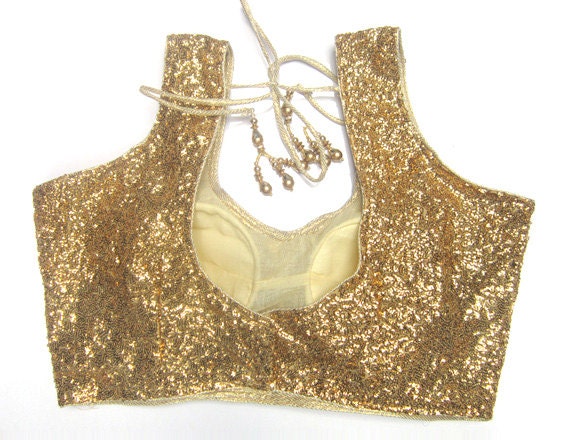 snap Versterken vis Readymade Glitter Sequin Sleeveless Saree Blouse Golden Silver - Etsy