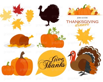Thanksgiving Clipart, Autumn clipart,, clipart commercial use, pumpkin CLIPART vector graphics, clip art thanksgiving, SVG Files, SVG