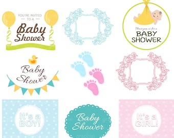 Baby Shower SVG, baby shower clipart, Invitation, SVG files, clipart Commercial Use, Personal Use, Baby Clipart, digital clipart, SVG,