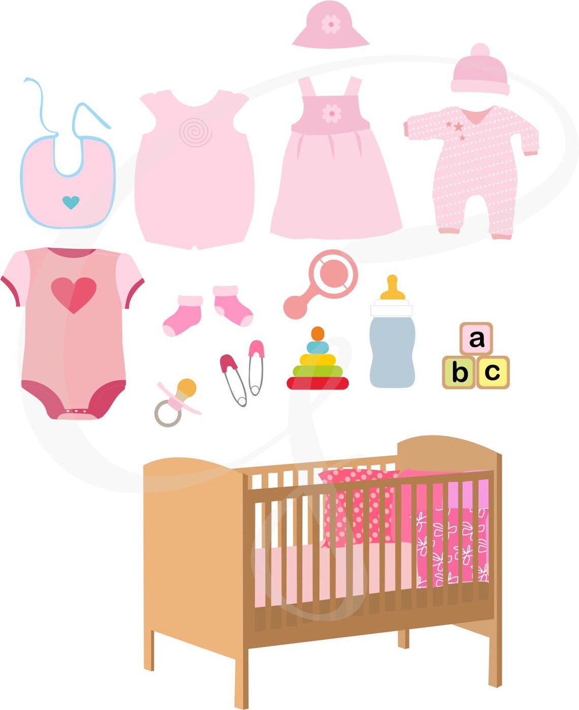 Baby Girl Clipart, Baby Girl Vector, It's a Girl, Baby Girl, Baby