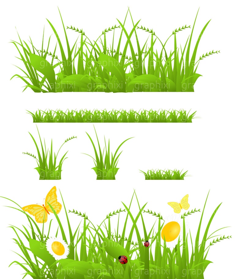 Grass Clipart, Vector Grass, Gardening svg Clipart, Grass borders,Personal Use,Grass Digital Image, Grass SVG, Digital Image,SVG, SVG files, image 1