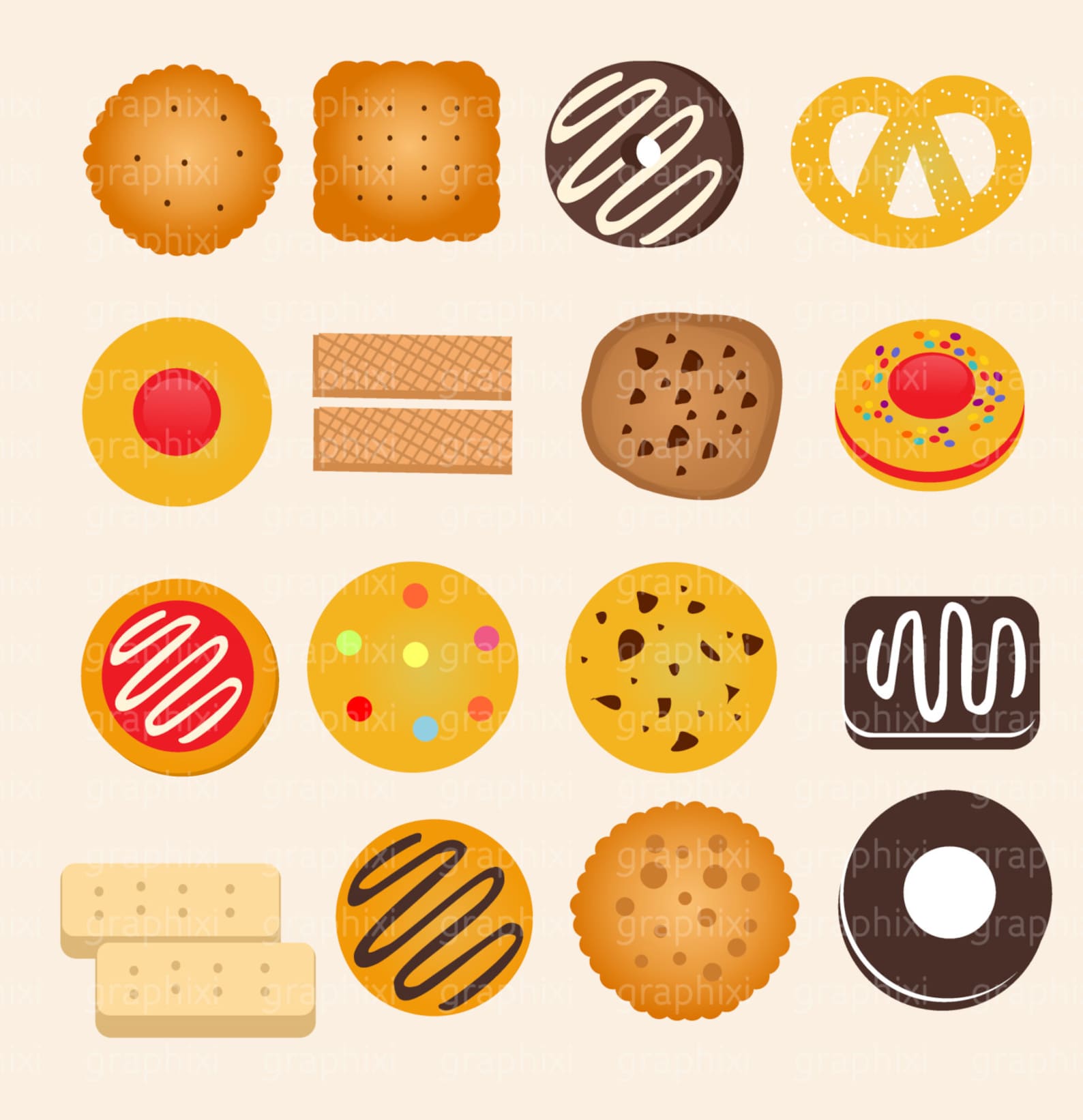 Kekse Clipart, Keks Vektor, Keks digitales Bild, kommerzielle Nutzung, Tee Keks Clipart, Waffel