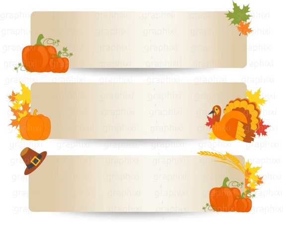 THANKSGIVING Banner Clipart, commercial use personal use thanksgiving
