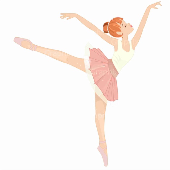 プリティバレリーナ女の子イラスト商用利用子供のベクトルグラフィックスバレエ子供デジタル画像ピンクプリンセス Etsy