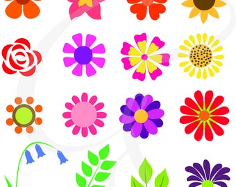 Flower, Vector Flowers, Clipart Commercial Use, Flower Digital Image, Vector Graphics, DIGITAL CLIPART, Clipart for scrapbooking