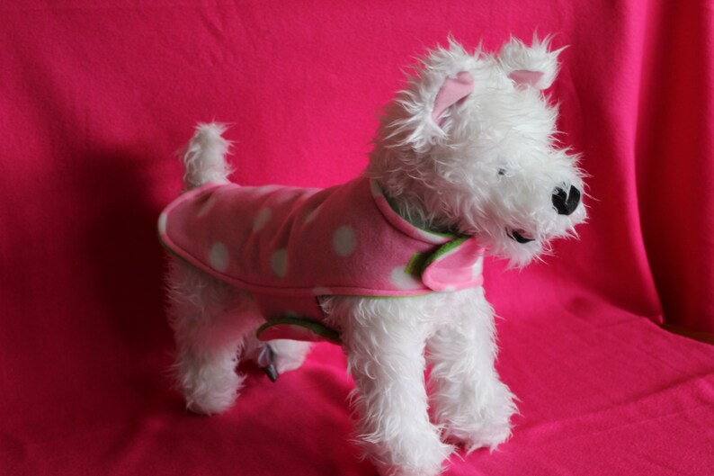 Polka Dot Fleece Dog Coat