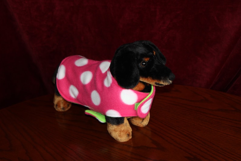 Polka Dot Fleece Dog Coat