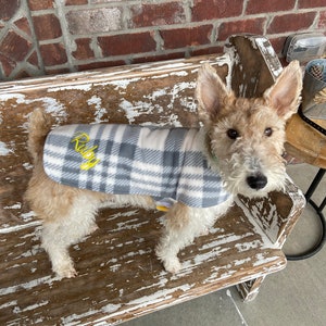 Monogrammed Custom Dog Coat/ Machine Washable/ Adjustable/ Fleece