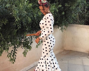 Flamenco Dress in Bi-elastic Fabric With Polka Dots - Etsy