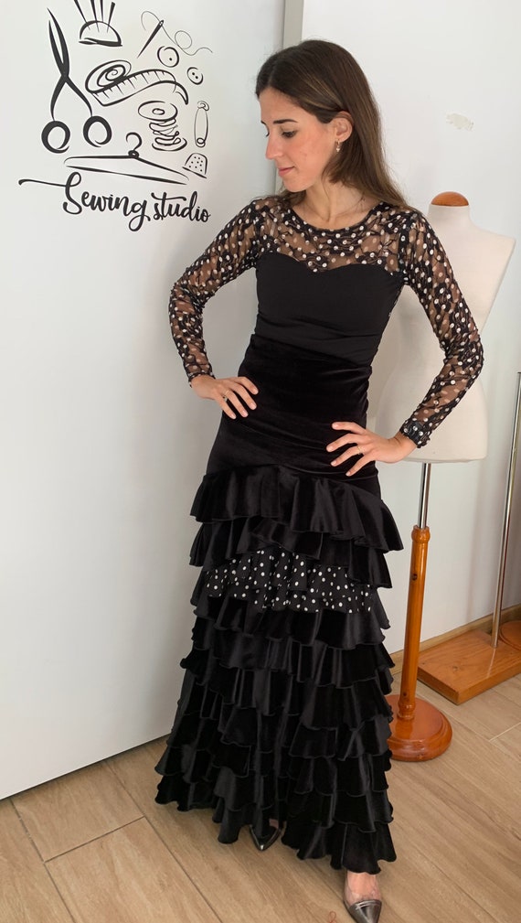 Jupe de danse flamenco en velours lastique Etsy France