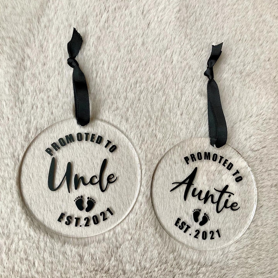 Baby announcement keepsake for Auntie and Uncle to be. Etsy