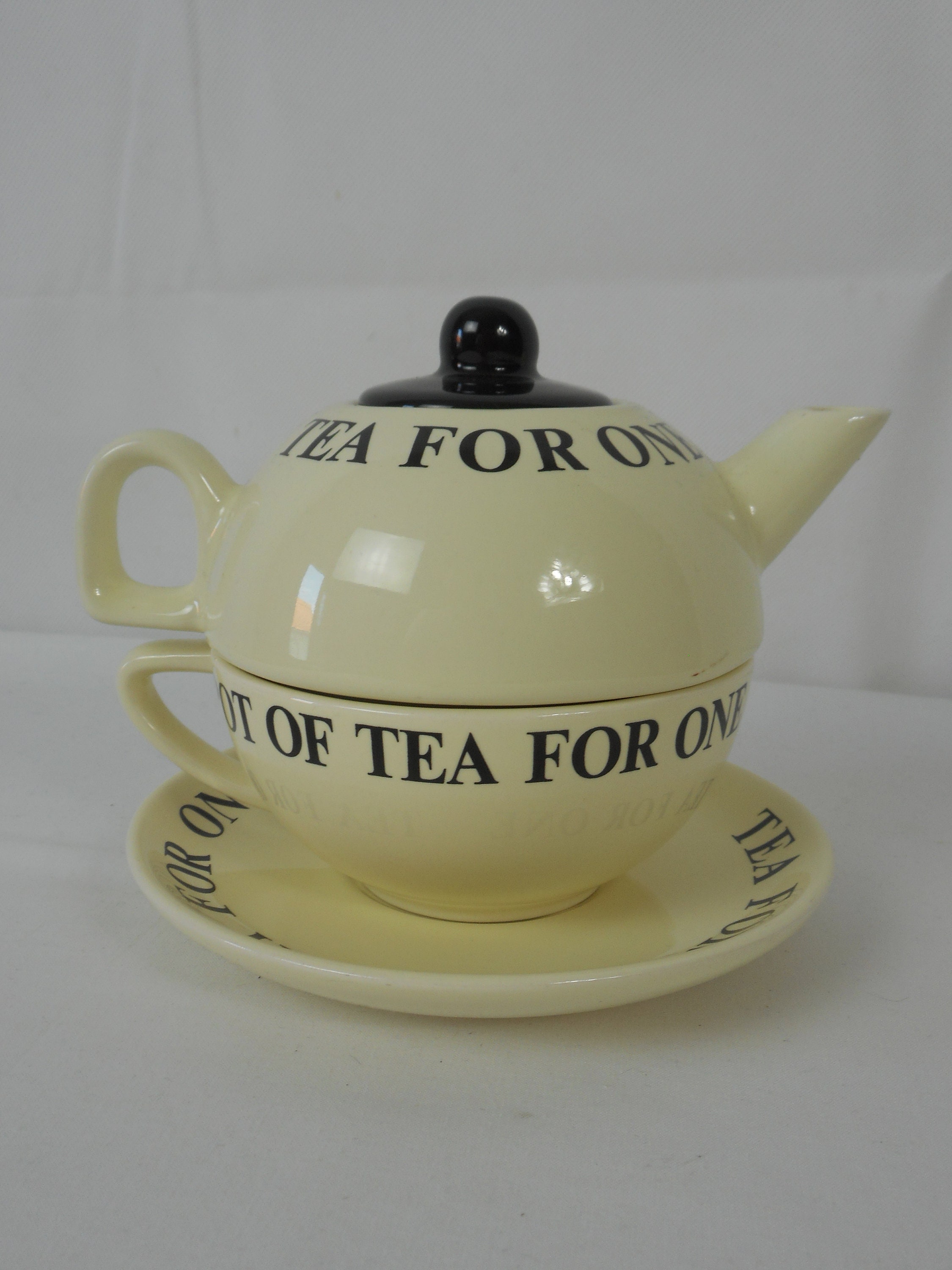 Superbe Théière et Tasse en Céramique Vintage Soucoupe Assortie