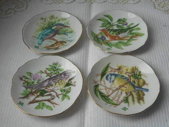 Set Of 4 Vintage French Small Decorative Miniature Plates Etsy