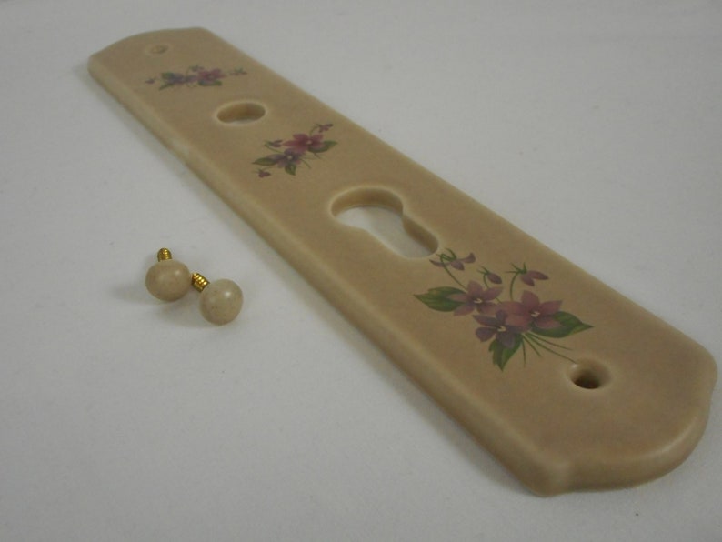 stunning vintage French Limoges porcelain door finger plate plaque