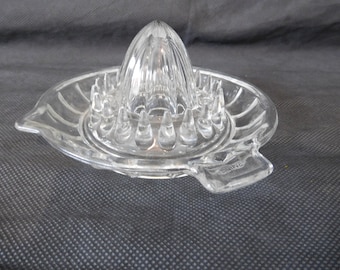 vintage French pressed glass lemon juicer / citron press / kitchenware