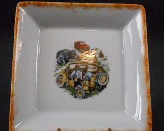 vintage Limoges porcelain square shaped trinket dish / trinket tray