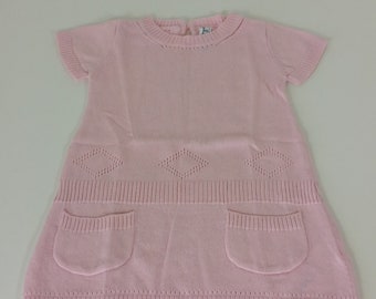 Precioso Vestido Francés Sucre D Orge Bebé Rosa Edad 6 Meses