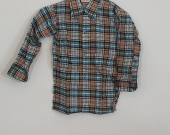 French Boys cotton Plaid Shirt size 30