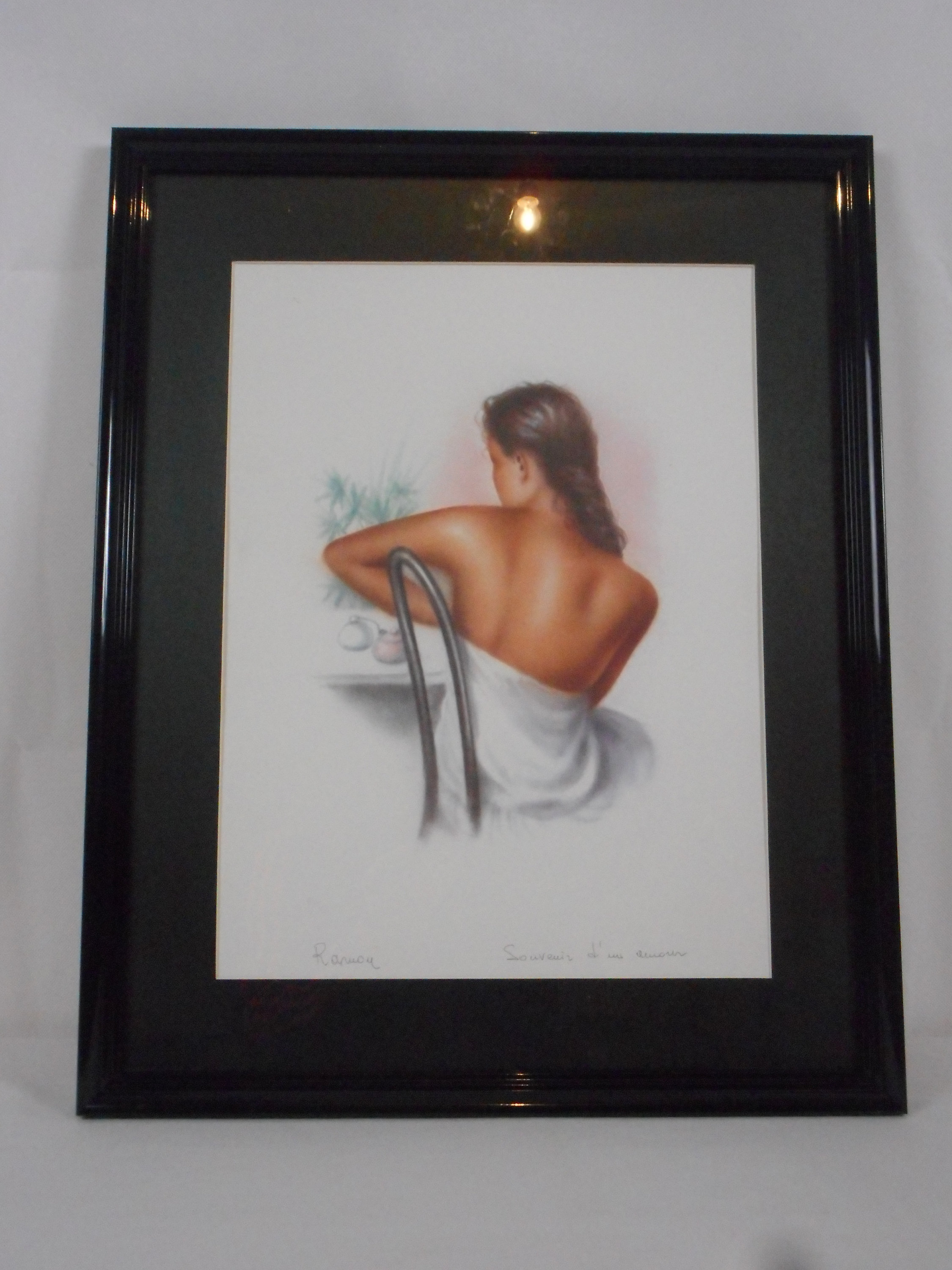 Vintage Français Signé Photo/Imprimer Image Murale Art Décoration Intérieure