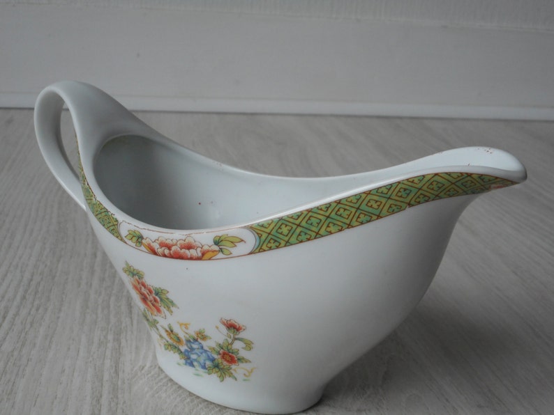 vintage French Limoges porcelain decorative gravy jug image 4