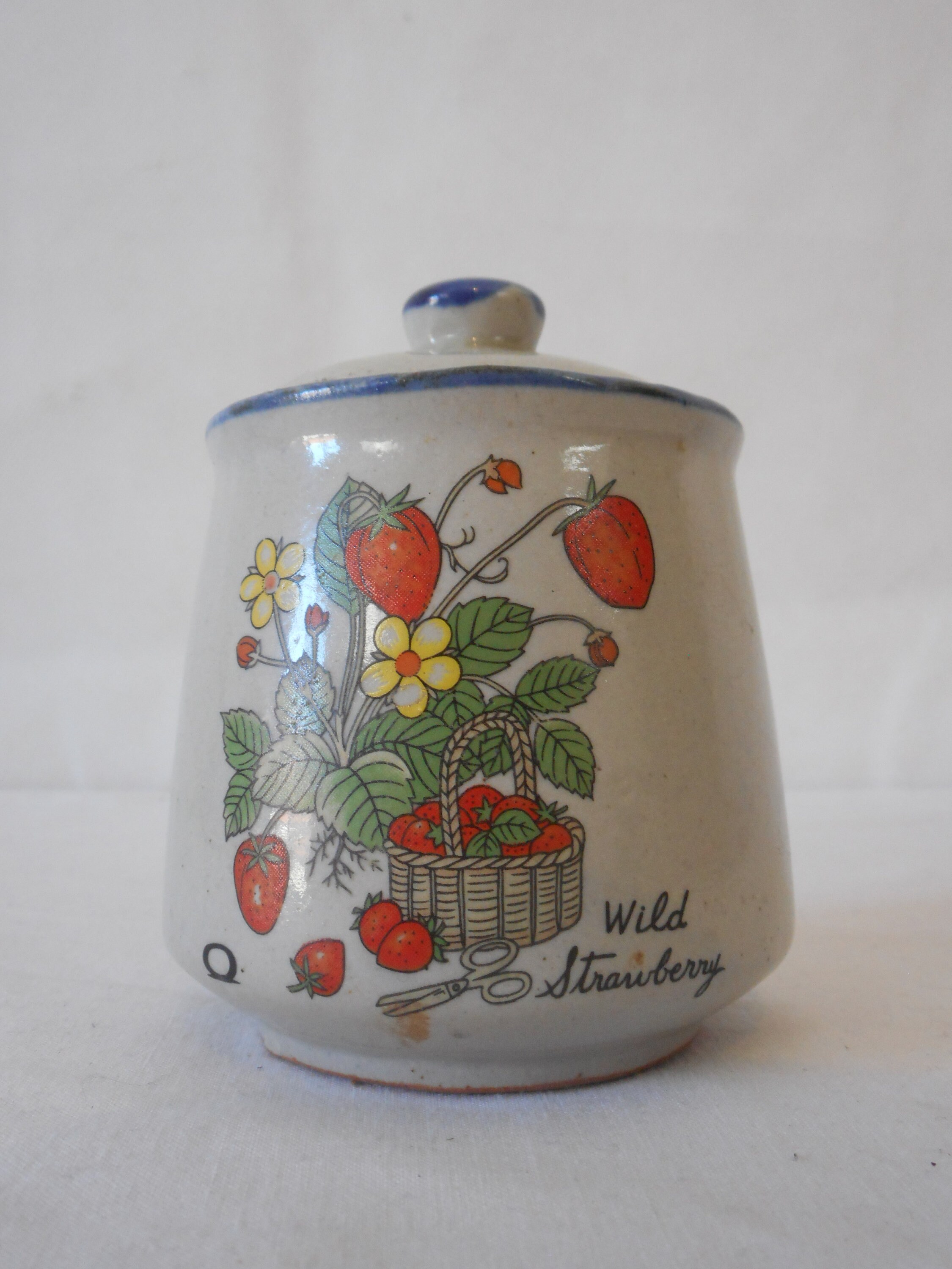 Vintage Français Petit Pot de Confiture à Couvercle en Céramique/Vaisselle Ustensiles Cuisine