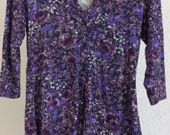 Vintage French Renatto Bene Paris Floral Blouse / Top / Tunic