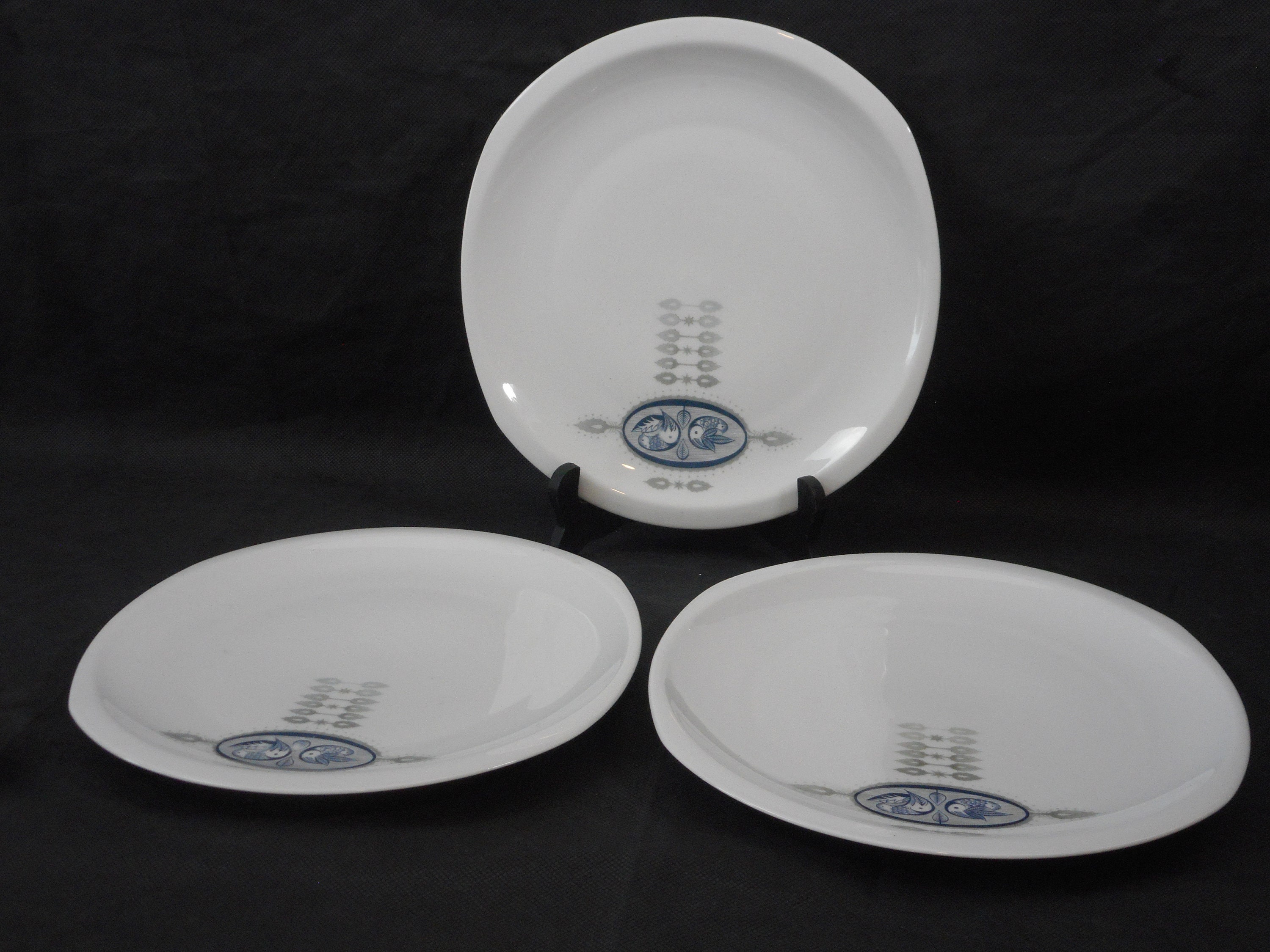 Ensemble de 3 Assiettes en Porcelaine Vintage Français Limoges B & Co